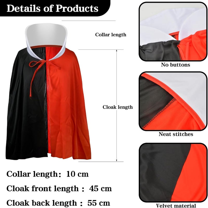 Abitoncc Store 4Pcs Queen Hearts Dress-up Accessories with Cape Crown Wand Red Brooch for Women on Halloween Xmas - Image 3